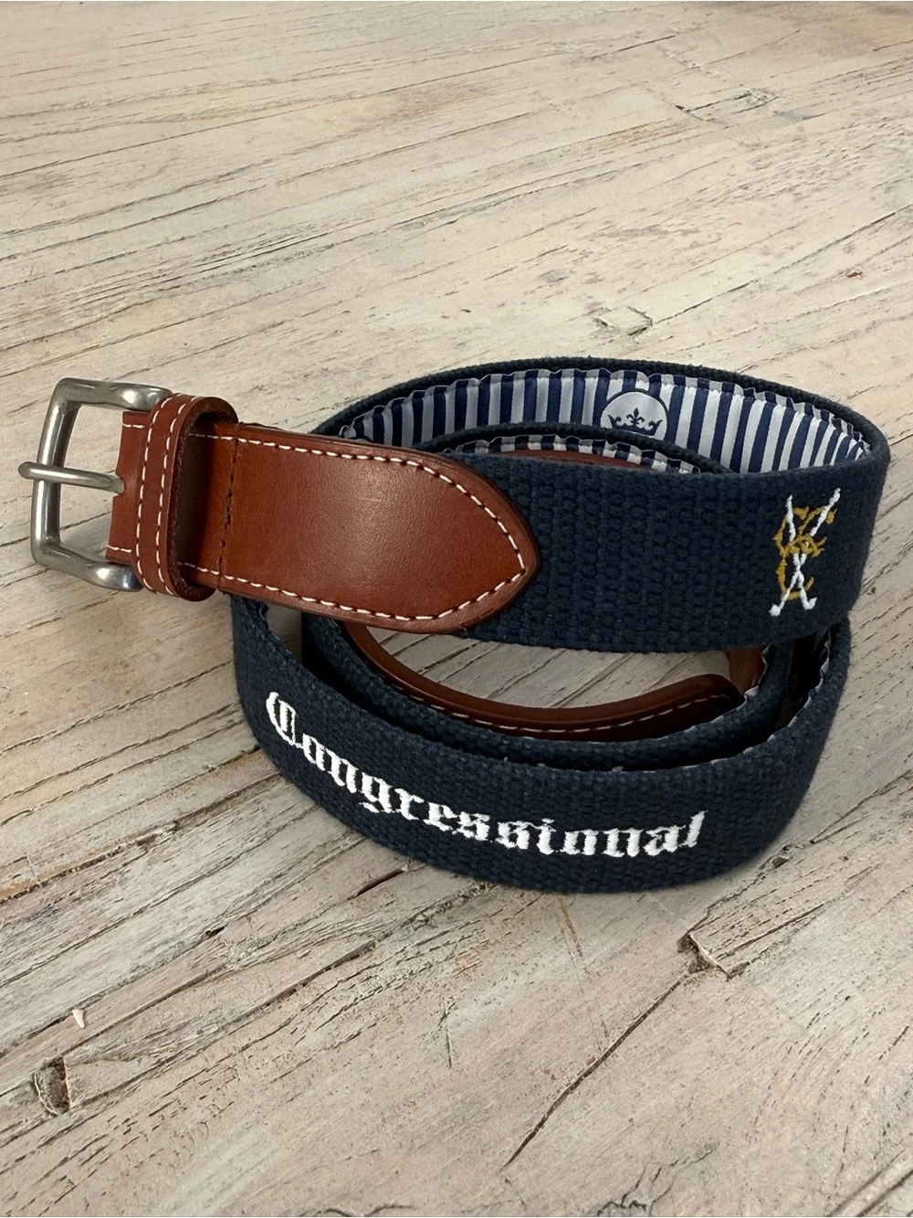 Men’s Peter Millar Congressional Country Club Golf Belt Embroidered size 40